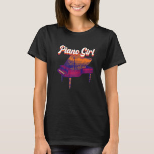 Camiseta Piano Girl Piano Keyboard Musical