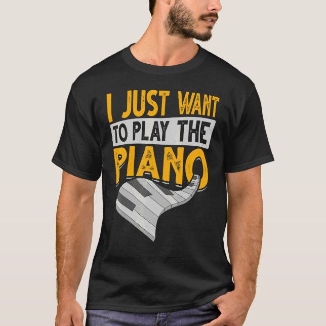 Camiseta Piano Keyboard Classic Music Pianist Musical (Frente)