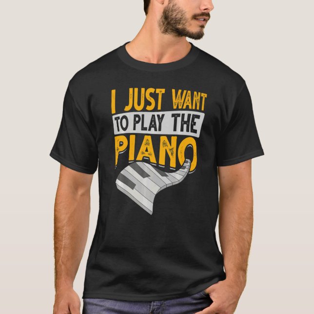 Camiseta Piano Keyboard Classic Music Pianist Musical P (Frente)