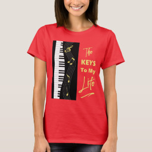 Camiseta Piano Keyboard Jogadores Diversão Notas de Músic