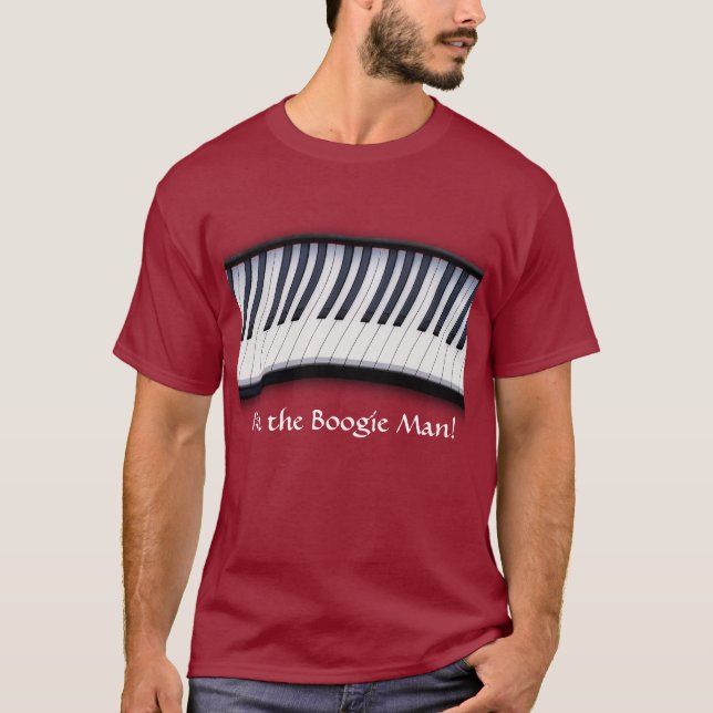 Camiseta PIANO KEYS Boogie Man Diversão Música Lover T-Shir (Frente)