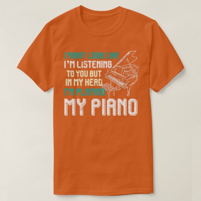 Camiseta Piano Lover Orchestra Musical Pianista Engraçado (Frente do Design)