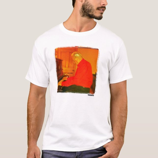 Camiseta Piano Man imprimiu o t-shirt da arte (Frente)