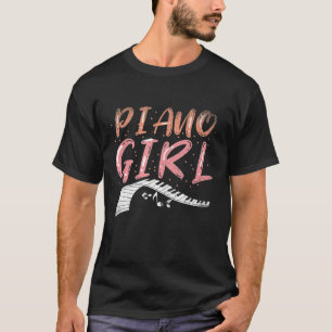 Camiseta Piano Menina Música Piano Jogadora Mulheres Presen