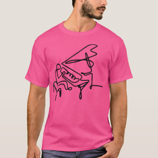 Camiseta Piano Minimalista Feminino