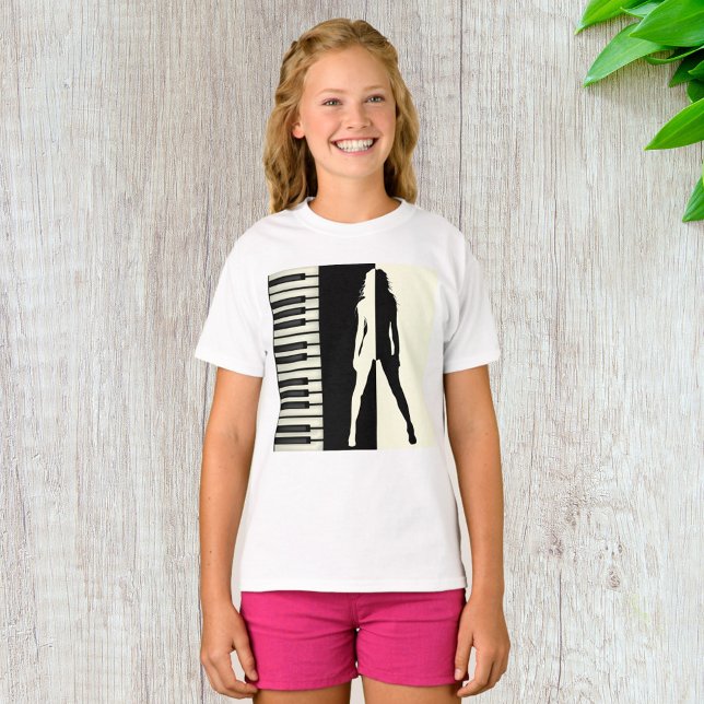 Camiseta Piano Mulher (Criador carregado)