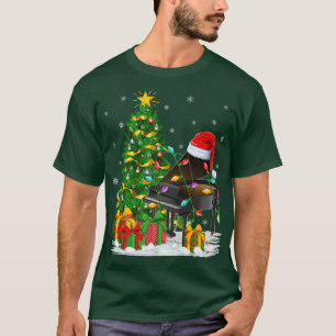 Camiseta Piano Music Lover Matching Santa Hat Piano Christm
