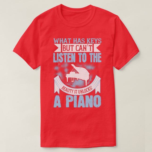 Camiseta Piano Não Pode Ouvir Sua Beleza (Frente do Design)