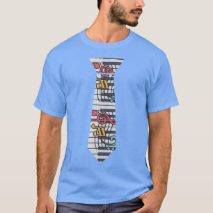 Camiseta Piano Necktie Piano Player Pianista Música Clássic