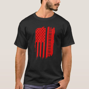 Camiseta Piano Para Homens Legal Pavilhão Americano