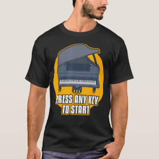 Camiseta Piano Para Toca-discos - Pressione Qualquer Tecla
