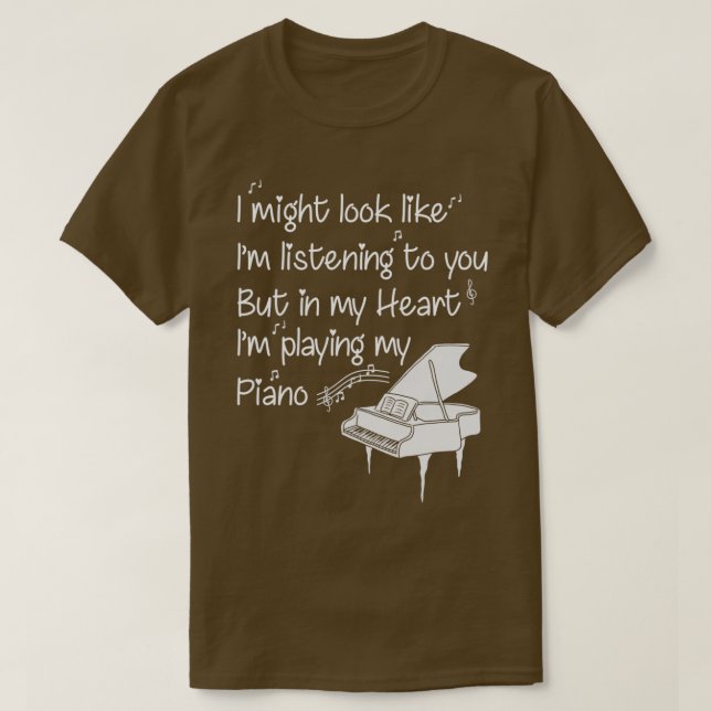 Camiseta Piano Pianista Clefs Piano Player Gift (3) (Frente do Design)