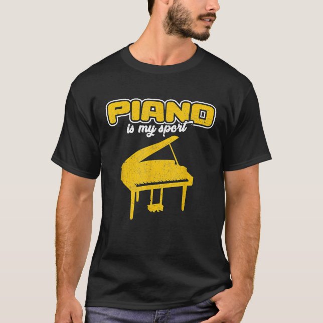 Camiseta Piano Pianista Engraçado Presente Música Clássica  (Frente)