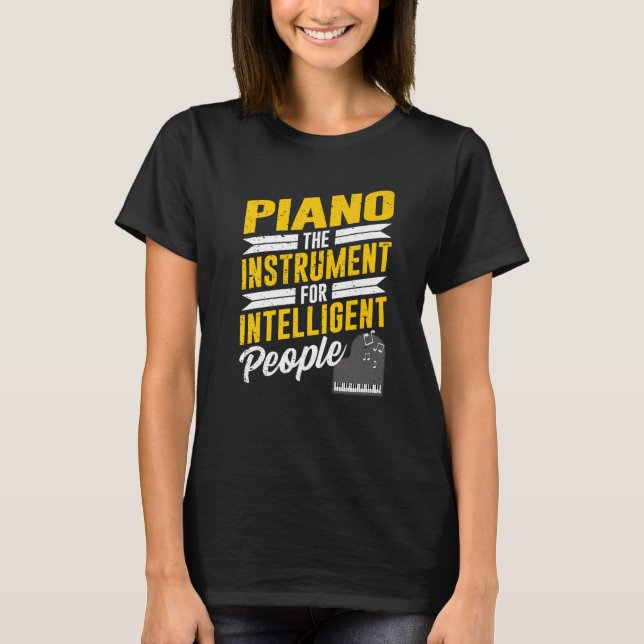 Camiseta Piano Pianista Músico Teclado Musical Cote Gag Ou (Frente)