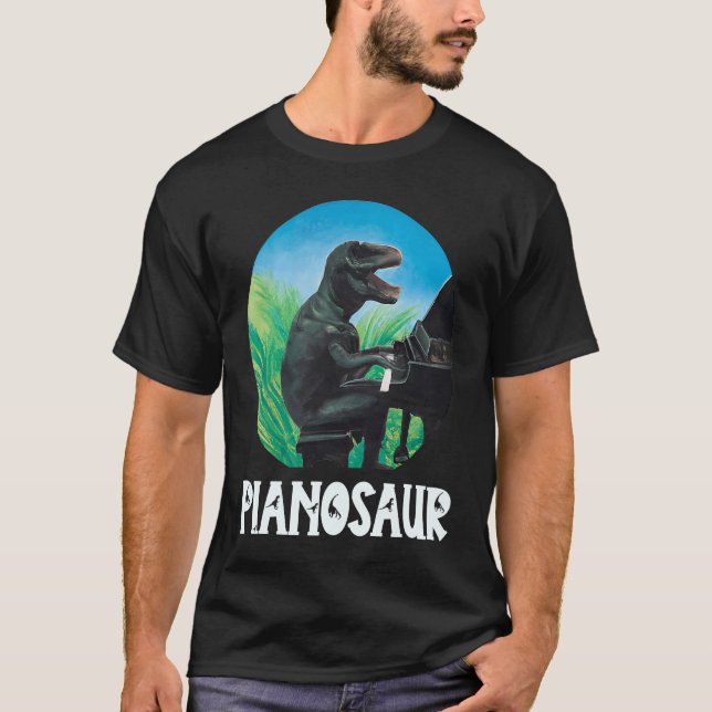 Camiseta Piano Pianista Pianista Dinossauro Piano (Frente)