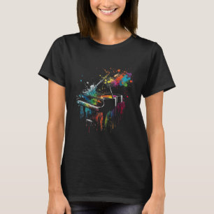 Camiseta Piano Piano Splash Art Jazz Composer Keyboard Pian