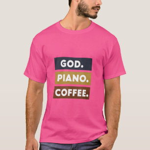 Camiseta Piano Player Christian Musical Church Jesus I Deus