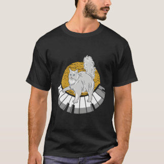 Camiseta Piano Player de Cat Piano Pianista Teclado Cute An