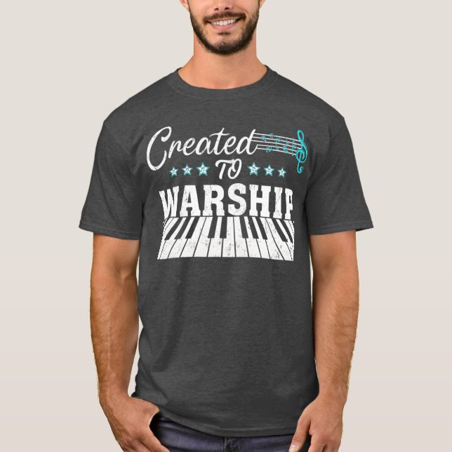 Camiseta Piano Player Gift Created To Worship (Frente)