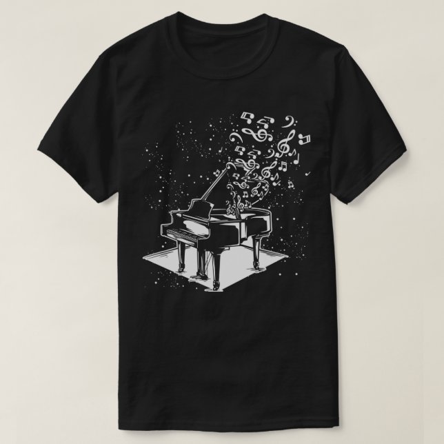 Camiseta Piano Player Gift Idea Pianista Musical Note (Frente do Design)