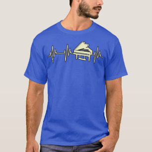Camiseta Piano Player Heartbeat Música Professora Piano Mus
