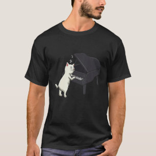 Camiseta Piano Player Musical Composer Treble Cat Whpere