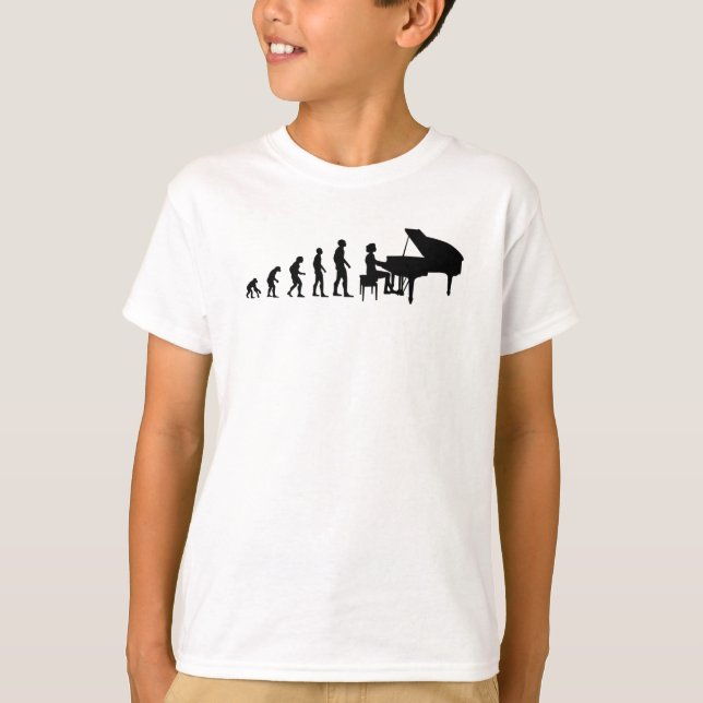 Camiseta Piano Player Pianista Evolution Mulheres Presentes (Frente)