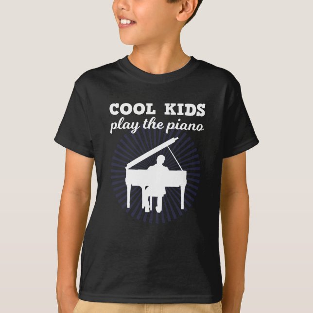 Camiseta Piano Player Piano Kids Engraçado Presente de Cota (Frente)