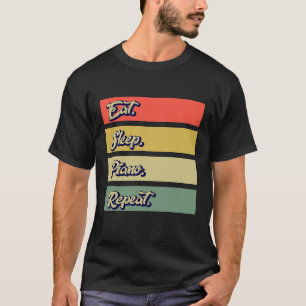 Camiseta Piano Repetitivo Piano Retro Vintage Music J