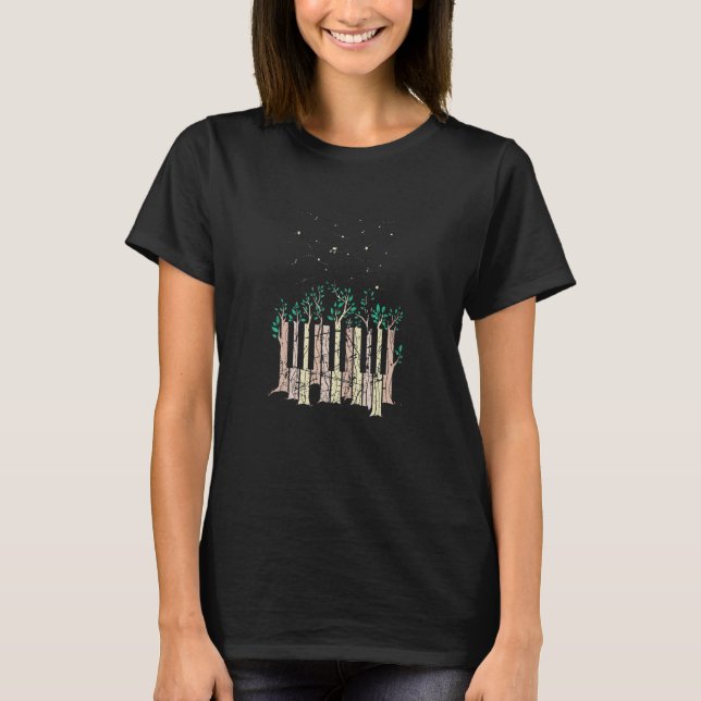 Camiseta Piano Trees Musical Instruments Pianista (Frente)