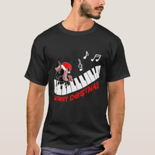 Camiseta Piano Unicorn Piano Funny Animais Feliz Música Chr