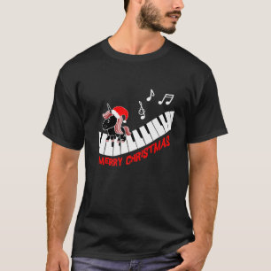 Camiseta Piano Unicorn Piano Funny Animals Music Merry Chri