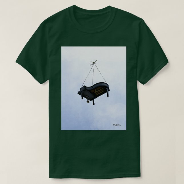 Camiseta Piano Voador Longo (Frente do Design)