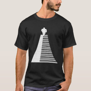 Camiseta Piano Walker T Shirt Abstrato Music Keyboard Shirt