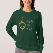 Pianos para o t-shirt longo da Capa das mulheres