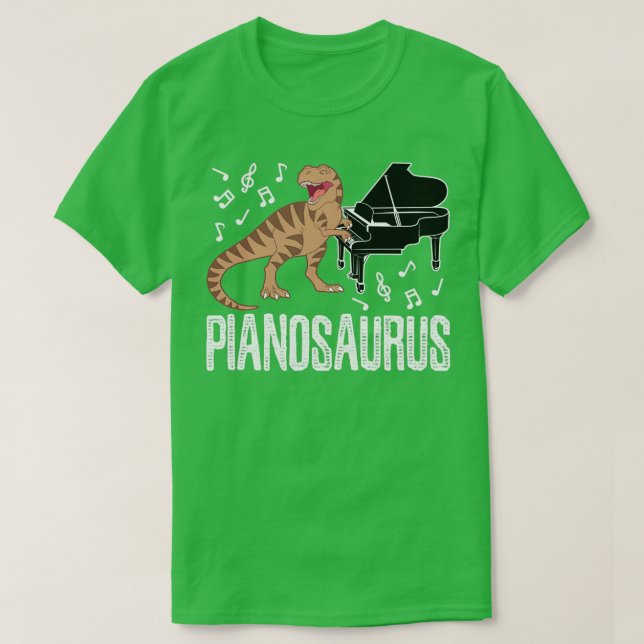 Camiseta Pianossauro Dinossauro Piano (Frente do Design)