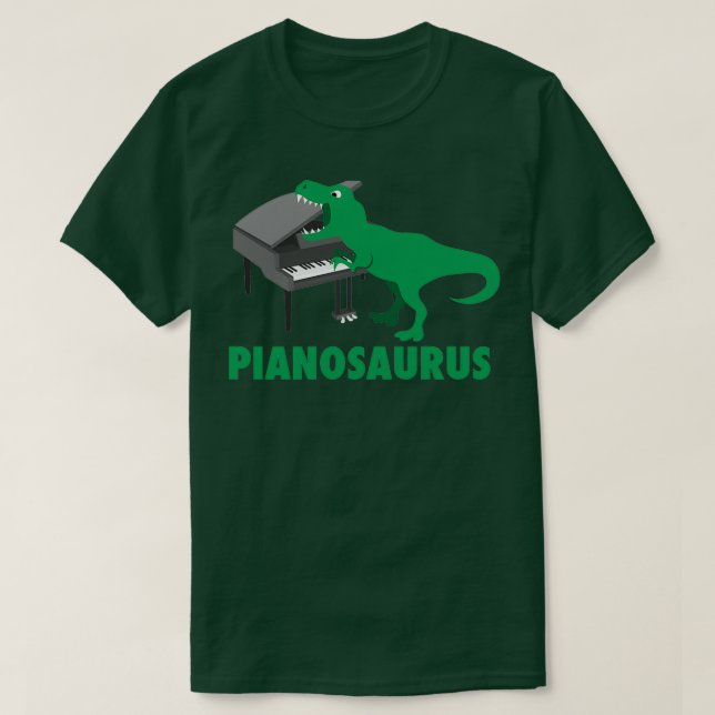 Camiseta Pianossauro Piano Art Dinossaur Percussion Music F (Frente do Design)