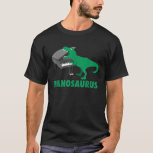Camiseta Pianossauro Piano Dinossauro Percussão Música Engr