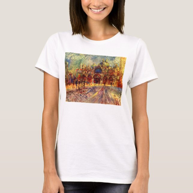 Camiseta Piazza San Marco, Veneza por Pierre Renoir (Frente)