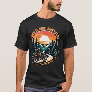 Camiseta Pic Mountain Motorcycle Ride with Sunset Lovers C