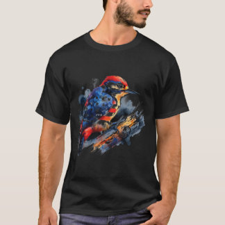 Camiseta Pica-Pau Amantes De Pássaros 4 De Julho Bandeira P