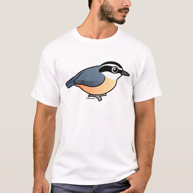 Camiseta Pica-pau-cinzento de peito encarnado (Frente)