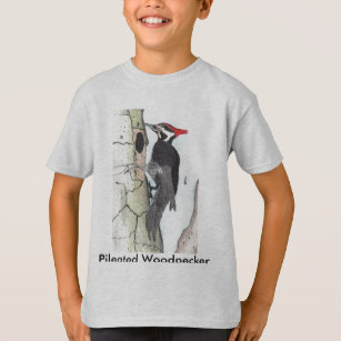 Camiseta Pica-pau de Pileated no t-shirt dos miúdos