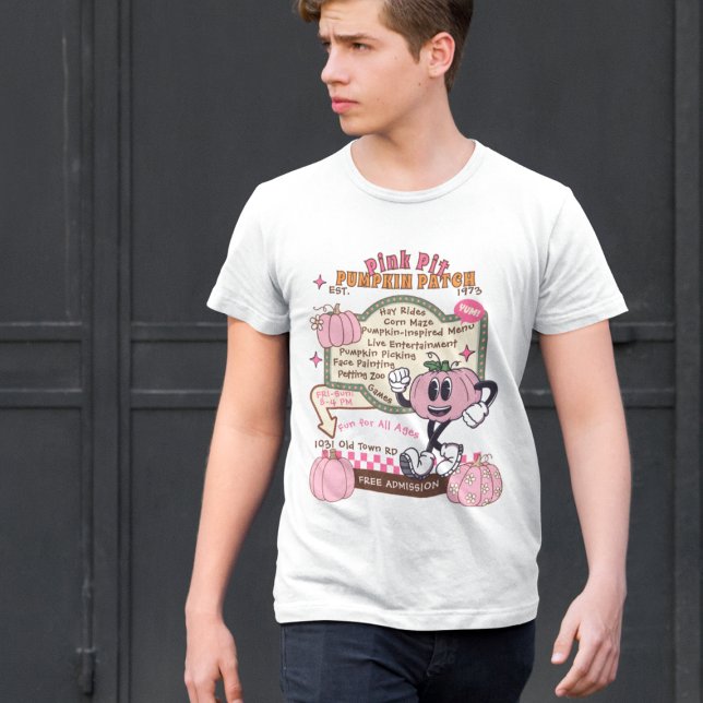 Camiseta Picada de Abóbora - Abóbora Rosa (This item is for display purposes only to illustrate the design element. )