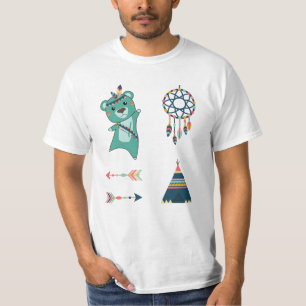 Camiseta Picante do Urso Turquesa Indiano