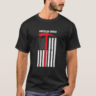 Camiseta Picareta Dourada americana Miner Coal - Presente P