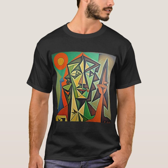 Camiseta Picasso abstrato art man design (Frente)