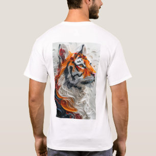 Camiseta Picasso Estilo Abstrato Tiger 3D Gráfico T-Sh Bran