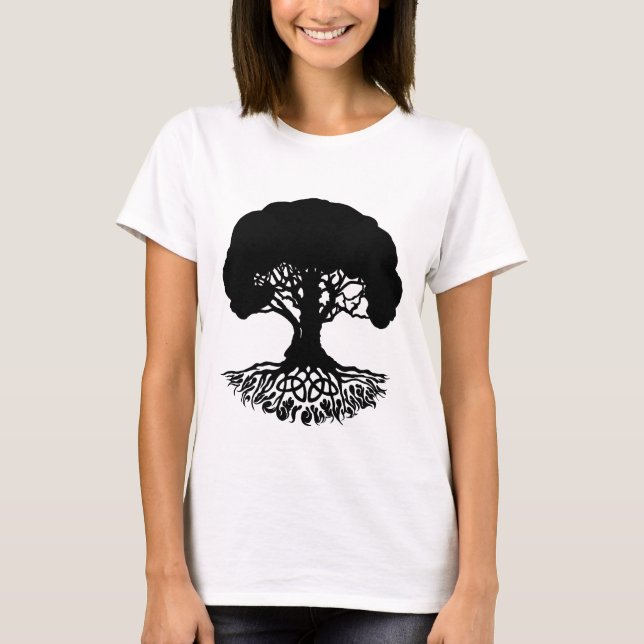 Camiseta PicIrishTreeofLife-Black T-Shirt (Frente)