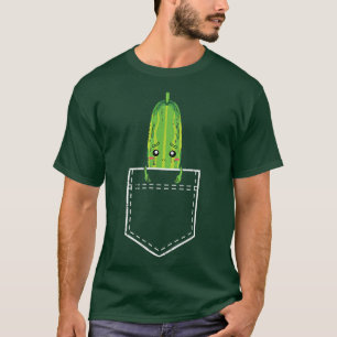 Camiseta Pickle Cucumber Lover Cute Vegetable Pocket
